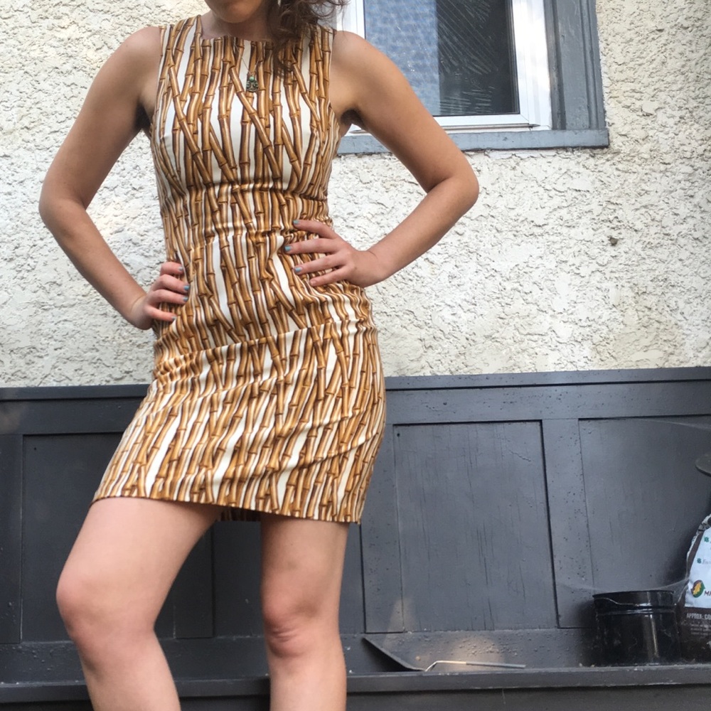 Nicole Miller silk bamboo sheath dress